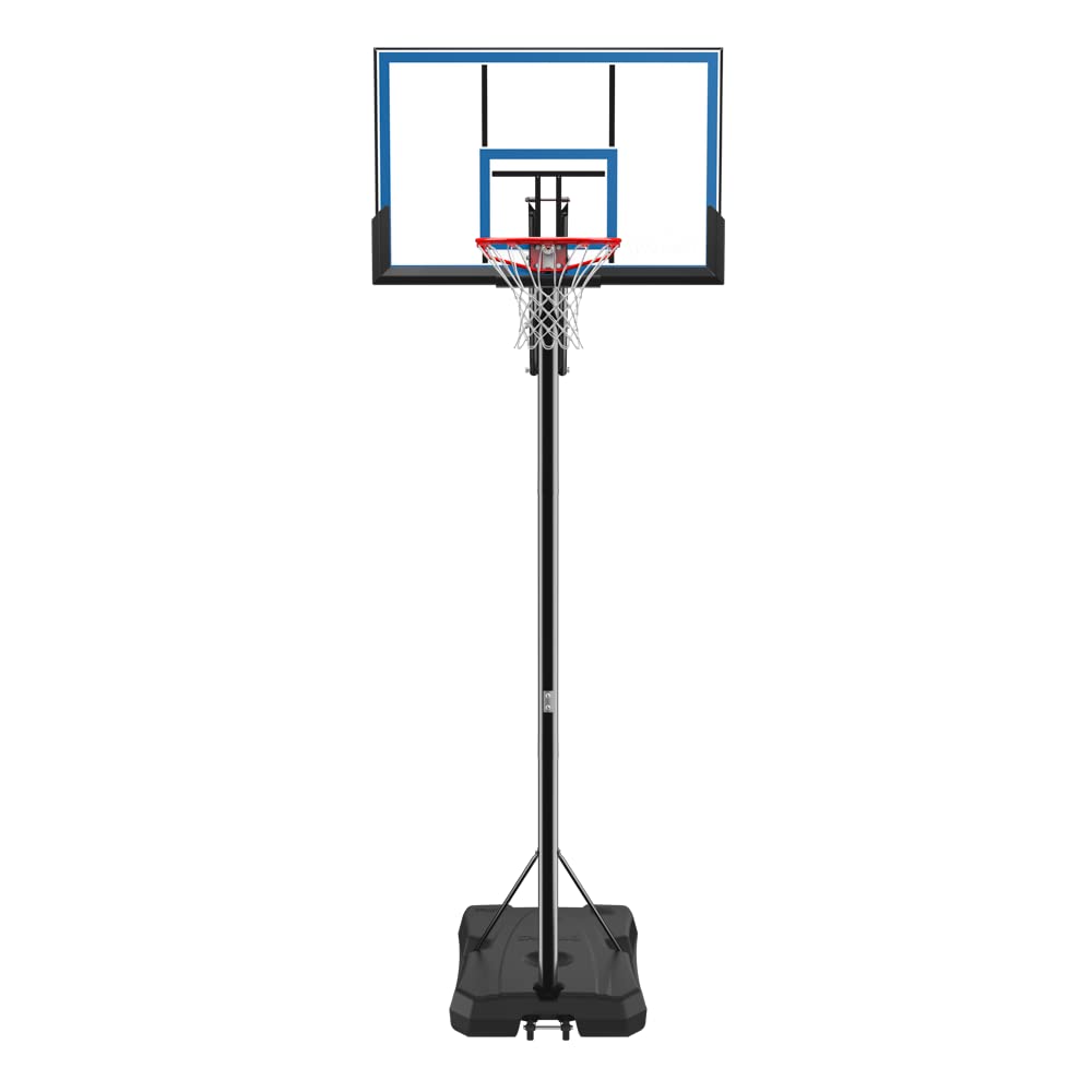 Spalding Gametime Series Hoop - Canestro da basket - Dimensioni 122 cm - Piano in policarbonato - Regolazione dell'altezza - Slam Jam incluso - Elevazione preimpostata Pro Glide