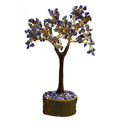 Image of REMEDYWALA Charged Energized Amethyst Crystal Tree for Reiki Stone Crystal Tree 200 Beads