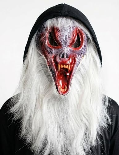Image of BookMyCostume Scary Face Mask Collection | Horror Ghost, Skeleton, Devil & Dracula Vampire, Bearded Horror | Spooky Mask for Halloween & Theme Parties | Adults