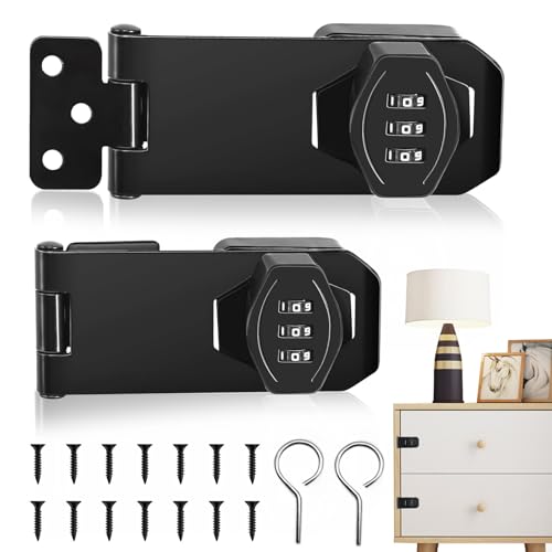 2 Cerradura de Combinación, Cerradura de Seguridad con Código Numérico 3 Agujeros 4 Pulgadas Cerradura de Combinación con Tornillos para Armario Puertas Pequeñas Armarios