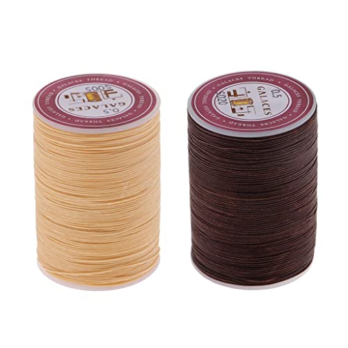 Image of 2 Rolls 130 Meters 0.5mm Round Polyester Waxed Thread Sewing Stitching | Sewing Thread