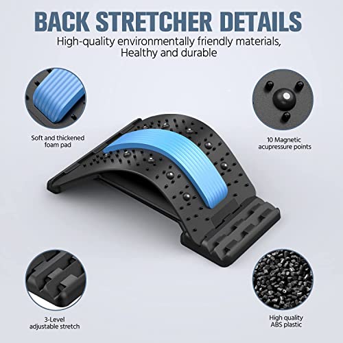 Image of Back Stretcher, Lumbar Back Cracker Board Pain Relief Device, Multi-Level Lumbar Back Massager, Pain Relief for Herniated Disc, Sciatica, Scoliosis, Lower and Upper Lumbar Support Stretcher