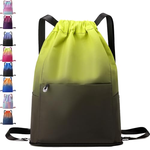 AUNGKWANG Niños Mochila de Fitness, Mochila Deportiva, Deportiva Impermeable Bolsa de Playa, 31 * 14 * 46 cm Bolsa de Deporte, Mochila Cuerdas para Mujer Hombre, para Compras Deporte Viaje
