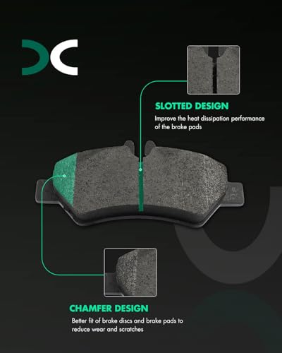Image of SCITOO D1316 D1317 Front & Rear Metal Brake Pads Sets w /Hardware Replacement For Dodge For Sprinter 2500 07-09,For Freightliner For Sprinter 2500 07-12 14 16,For Benz For Sprinter 2500 10-18