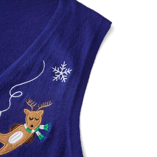 Image of SOLILOQUY Christmas Sweater Vest for Women Button Down Embroidery Knit Vest