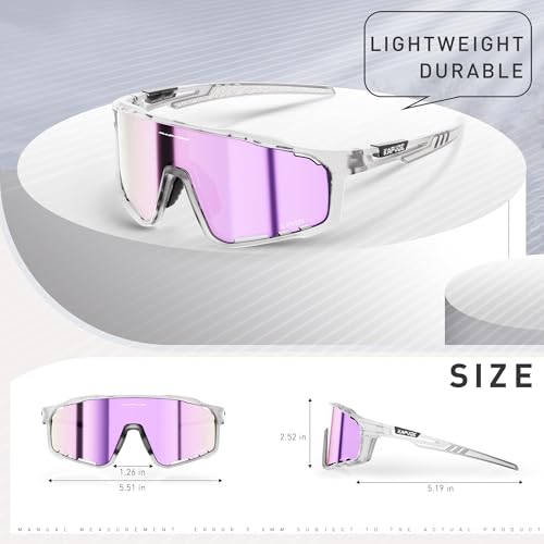 Image of KAPVOE 3 Lens & Polarized Cycling Sunglasses Men Women MTB Running K76 | 3-lens and polarized sports eyewear for men and women, designed for cycling, MTB, running and fishing