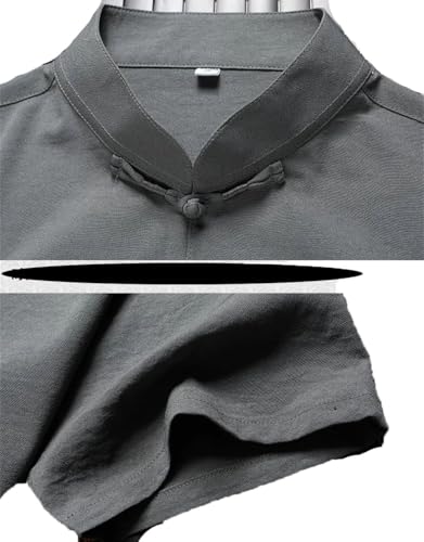 Middle-Aged and Elderly Men Short Sleeve Shirts Grandpa Old Men Chinese Style Suit Loose Pant Sets3