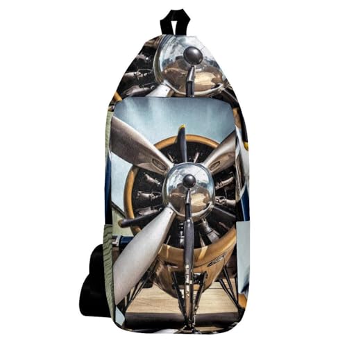 Sac à dos à bandoulière hélice d'avion au design multicolore unique
