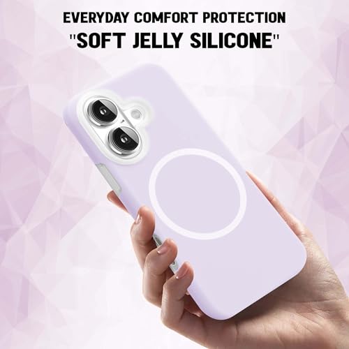 Image of Kratos Soft Silicone Case Cover Compatible with iPhone 16 Plus - Everyday Comfort Protection, Wireless Magnetic Charging Case with Raised Edge Camera & Screen Protection, Shock-Resistant Design