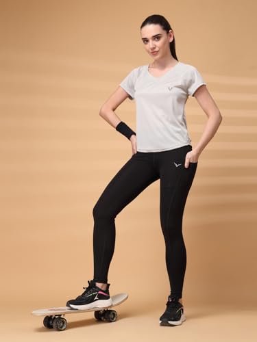Image of UZARUS Women's V-Neck Sports T-Shirt | Pack of 2 | Gym, Yoga & Activewear Top