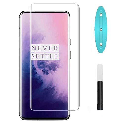 Image of UV Tempered Glass for OnePlus 7 Pro /OnePlus 7T Pro Advanced Border Less Full edge to edge Full Screen Coverage UV Screen Protector Guard with Installation Kit - Pack of 1