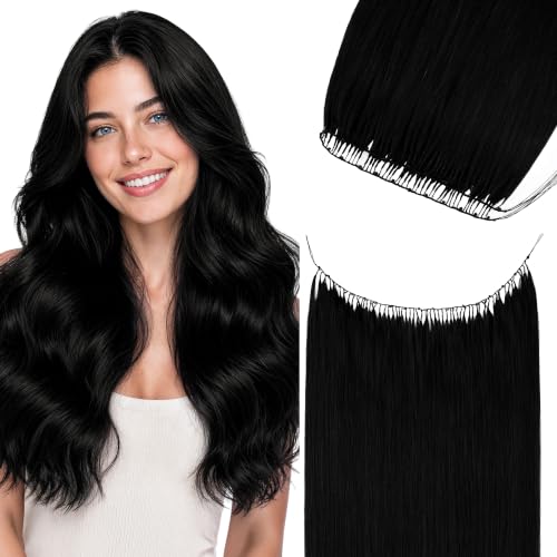 GOO GOO Feather Weft Hair Extensions with Pre-attached Beads, Comfortable