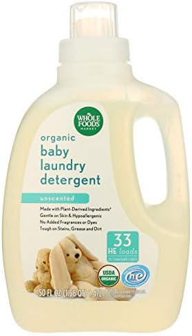 Whole Foods Market, Organic Baby Laundry Detergent (33 HE Loads), Unscented, 50 Fl Oz