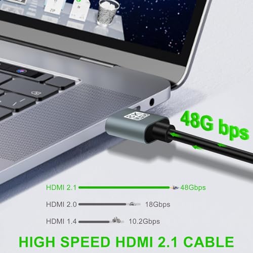 Thsucords Ultra Thin 8K 4K HDMI Cables 3.3FT 5 Pack, Slim & Flexible Soft High Speed HDMI 2.1 Lead Support 4K@120Hz 8K@60Hz 48Gbps for Roku TV/HDTV/PS5/Blu-ray