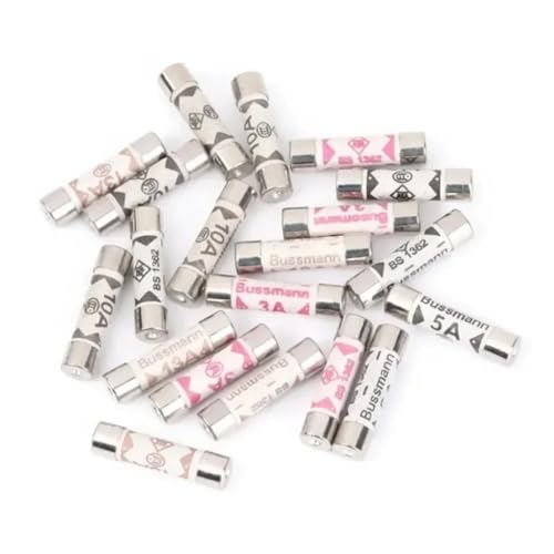 Fusibili a cartuccia for tubo in ceramica, fusibile ceramico a fusione rapida confezione da 10 fusibili a spina BS1362 1A-20A 6x25mm(20A)