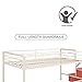 DHP Junior Twin Metal Loft Bed with Storage Steps, Multifunctional Space-Saving Solution - White with Pink Steps