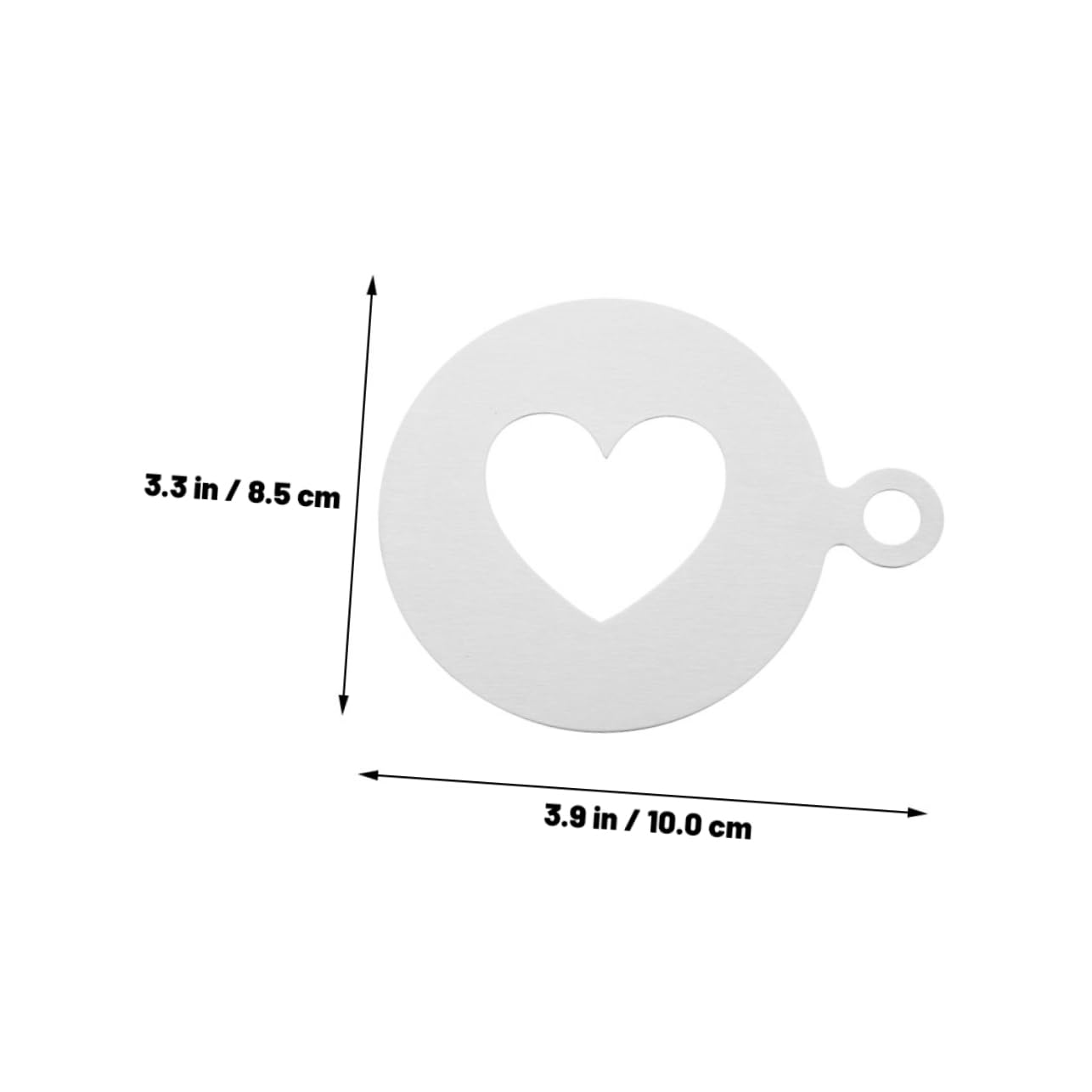 VOSAREA 4Pcs Stainless Decorating Stencils Heart Shaped Latte Art Templates for Cappuccino Cake and Desserts Reusable DIY Coffee Supplies for
