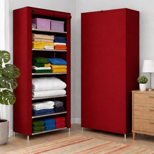 Image of YouCopia Collapsible Wardrobe 6 Shelves Storage Clothes Storage Rack Quick Wardrobe /Cabinet /Multipurpose Storage Rack, Foldable, Collapsible Fabric Organizer for Home Office