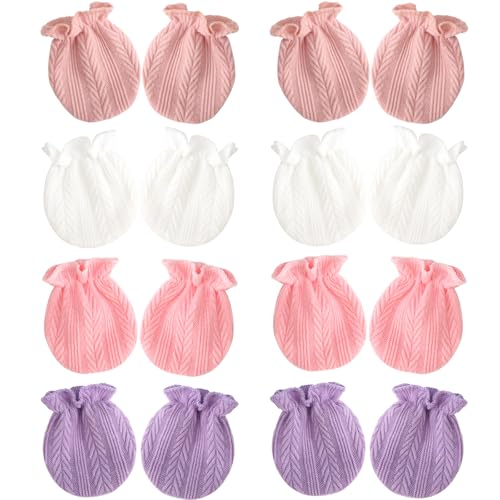 Image of BQUBO Newborn Infant Toddler Mittens No Scratch Cotton Elastic Wrist Gloves Hypoallergenic for 0-6 Months Baby Boys Girls