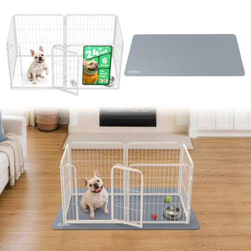 Image of FXW Homeplus Indoor Dog Playpen with Floor Protector Mat, 24 inchH 6 Panels