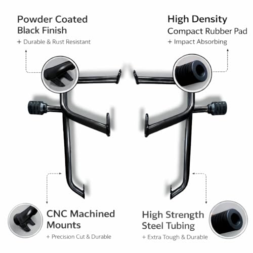Image of MOXZILLA Crash Guard Shark Model for Yamaha XSR155 Bike Direct Fit Crash Guard (Black)