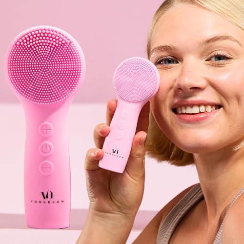 Facial Cleansing Brush - for Deep Cleansing, Gentle Exfoliating and Massaging - Waterproof and Rechargeable Face Cleanser Brush - Silicone Sonic Vibration Face Scrub Brush - Electric Face Washer