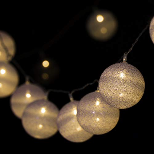 com-four® 2X LED Fairy Lights Ball, Lighting with 10 LEDs in Scandinavian Decor, Decoration for Christmas Birthdays - Image 3
