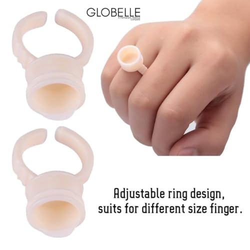 Image of Professional Silicone Ink Cups for Tattoo Artists - Finger Ring Cups for Microblading & Nail Art (100pcs)