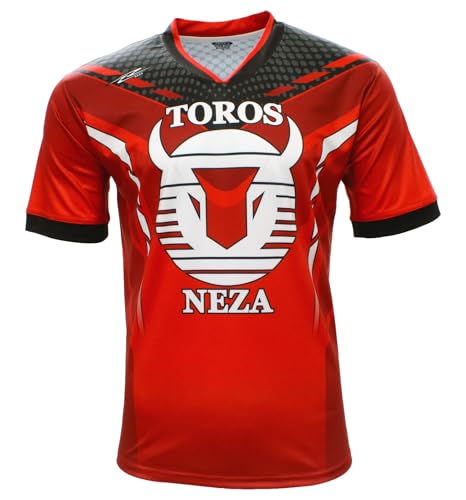 ARZA Men Fan Soccer Jersey Toros Neza Red/Black Short Sleeve (US, Alpha, XX-Large, Regular, Regular, Red)