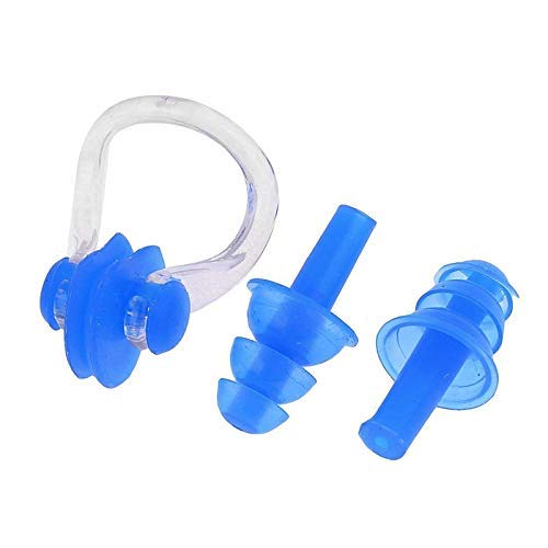 AVS Soft Silicone Swimming Nose Clips + 2 Ear Plugs Earplugs Gear with a Case Box
