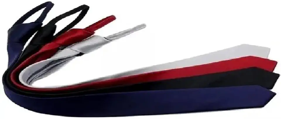 Lote Com 4 Gravatas Slim Com Ziper e Nó Pronto (Preta/Cinza- Bordô/Marinho)