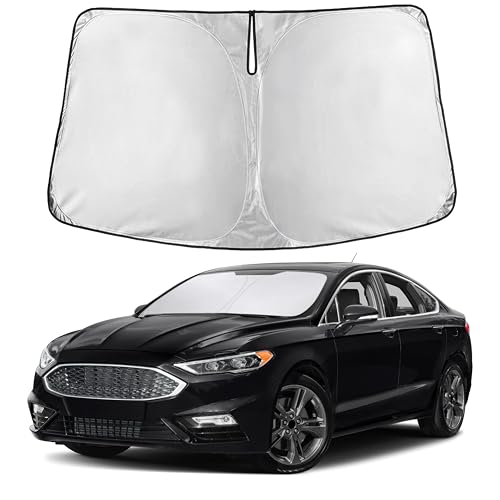 EcoNour Windshield Sunshade Compatible for Ford Fusion 2013-2019 2020 2021 Sun Visor for Front Windshield & Window Sun Shade Cover UV Heat Blocker & Protector Car Accessories