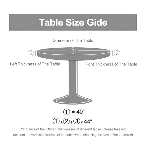 BOOWEATS Boho 42 Inch Round Fitted Cloth Tablecloth with Elastic Edged, Waterproof Oil Proof Wipeable Table Cover for Indoor Outdoor Patio Table, Fits Round Tables Up to 40" - 44" Diameter - image 6