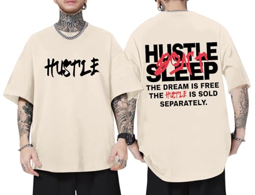 Oversized Graphic Tshirts for Men Streetwear Vintage Letter Shirt Inspirational Motivational Positive Cotton Shirts