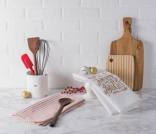Image of DII Christmas Tea Towels Decorative Kitchen Dish Towel Set, 18x28, Merry & Bright, 2 Piece