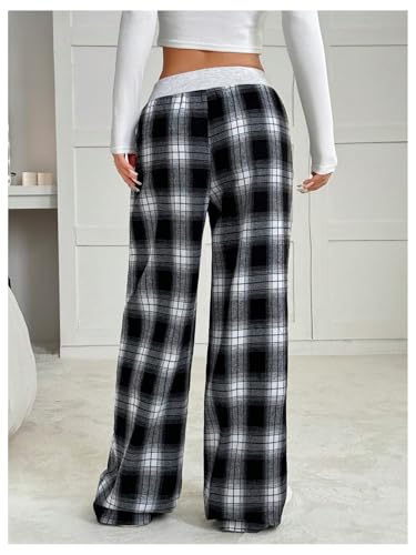 MakeMeChic Women's Y2K Striped Pants Low Rise Elastic Waist Loose Wide Leg Lounge Pant2