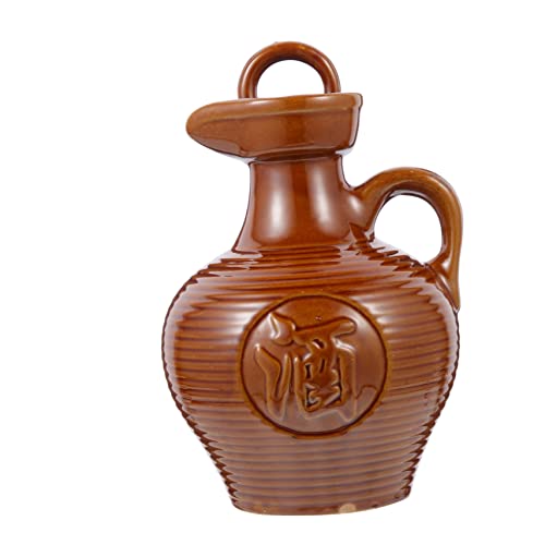 ULTECHNOVO Pot Céramique Vintage Pour Vin Cruche Grès Portable Résistante Accessoire De Bar Maison Et Restaurant Décor Traditionnel