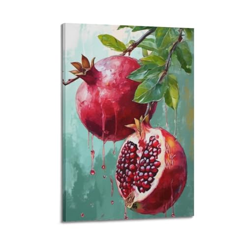 Toile grenades jus tableau moderne pour petits murs