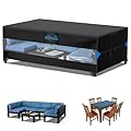 SETOXYX Patio Furniture Covers, Rectangular Outdoor Furniture Set Cover for Table and Chairs, 600D Oxford Translucent Design Patio Sectional Set Cover(111" L x 74" W x 28.3" H)