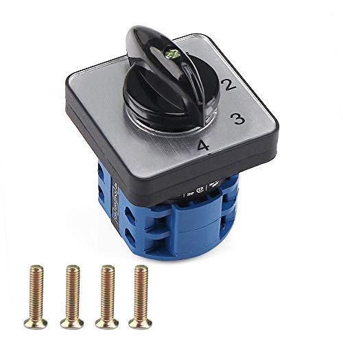 Cam Changeover Switch Rotary Select Switch AC 660V 20A 8 Terminals 5 Position Mounting Combination Switch with Installing Screws