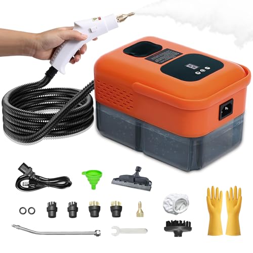 Heavy Duty Handheld Steam Cleaner, 9 Gears Control Pressurized Steamer for Cleaning with...