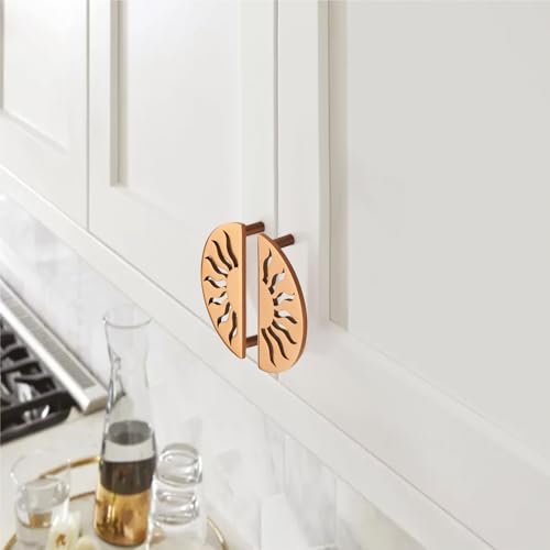 Image of COMPASS Stainless Steel Surya Cabinet Knobs, Drawer Pulls, Knobs for Dresser Drawers, Drawer Knobs Handle, Kitchen Knobs (PVD Rose Gold Finish) Pack of 4 pcs