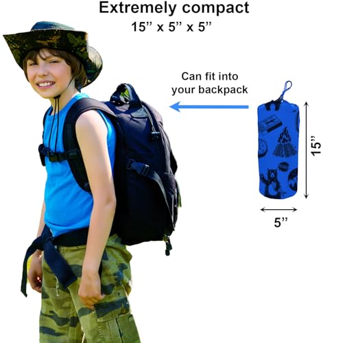 Catre de Camping para Niños y Cama de Viaje para Niños Pequeños | Catre Ligero y Compacto para Dormir | Catre Plegable Portátil para Niños, Jóvenes e Incluso Adultos (Azul, 63" x 23.5") miniatura 4