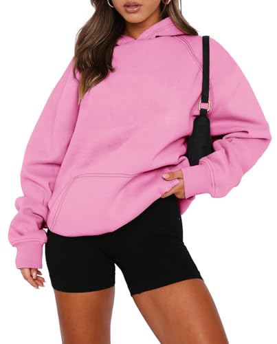 onlypuff Women Pullover Sweatshirt Long Sleeve Hoodies Kangaroo Pocket Fleece Basic Sweater