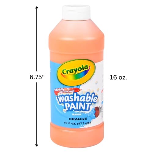 Image of Crayola Washable Paint, Orange, 16oz
