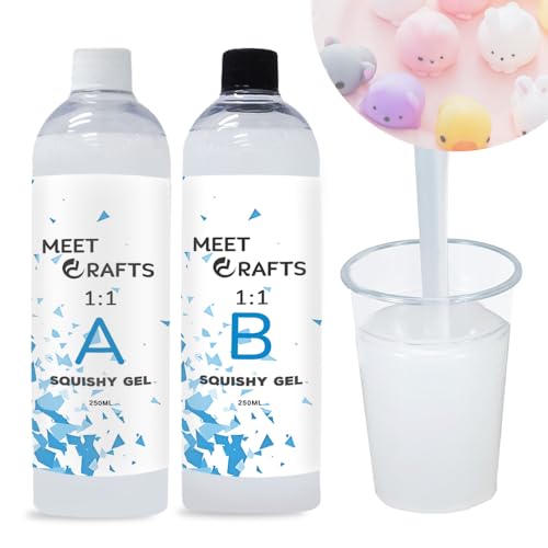 Meetcrafts 1:1 AB Squishy Resin Gel Soft Liquid Squishy Silicon Rubber Making Kits for DIY Decompression Toys Gift Squeezing Toy