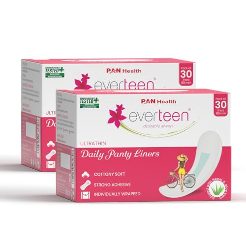 Image of Everteen Natural Cotton Daily Panty Liners (180mm, 2x30pcs) - Pack of 2