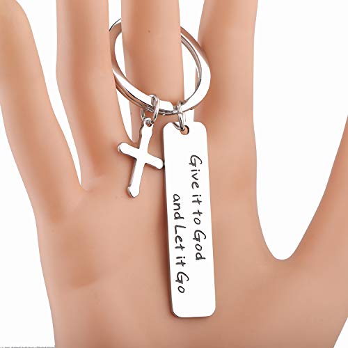 Adult Baptism Gift Confirmation Gift Give It To God And Let It Go Keychain2