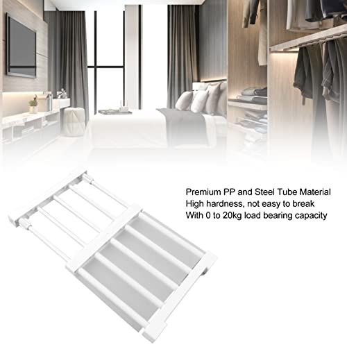 Yunir Closet Hanging Rod with Expandable, Closet Shelf with Hanging Rod Made of Premium PP and Steel Tube - Image 4