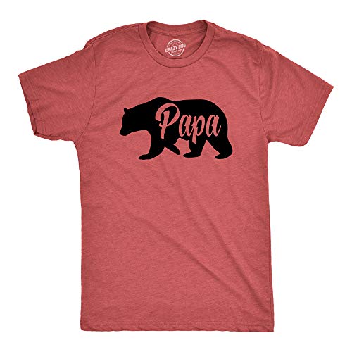 Mens Papa Bear Funny Shirts for Dads Gift Idea Humor Novelty Tees Family T Shirt Funny T Shirts Dad Joke Apparel for Men Cool Animal Short Sleeve Novelty Red - Papa XL
